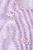 Purple seersucker butterfly embroidery shorts set - Aaria Tees Aaria Tees