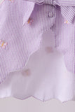 Purple seersucker butterfly embroidery shorts set - Aaria Tees Aaria Tees