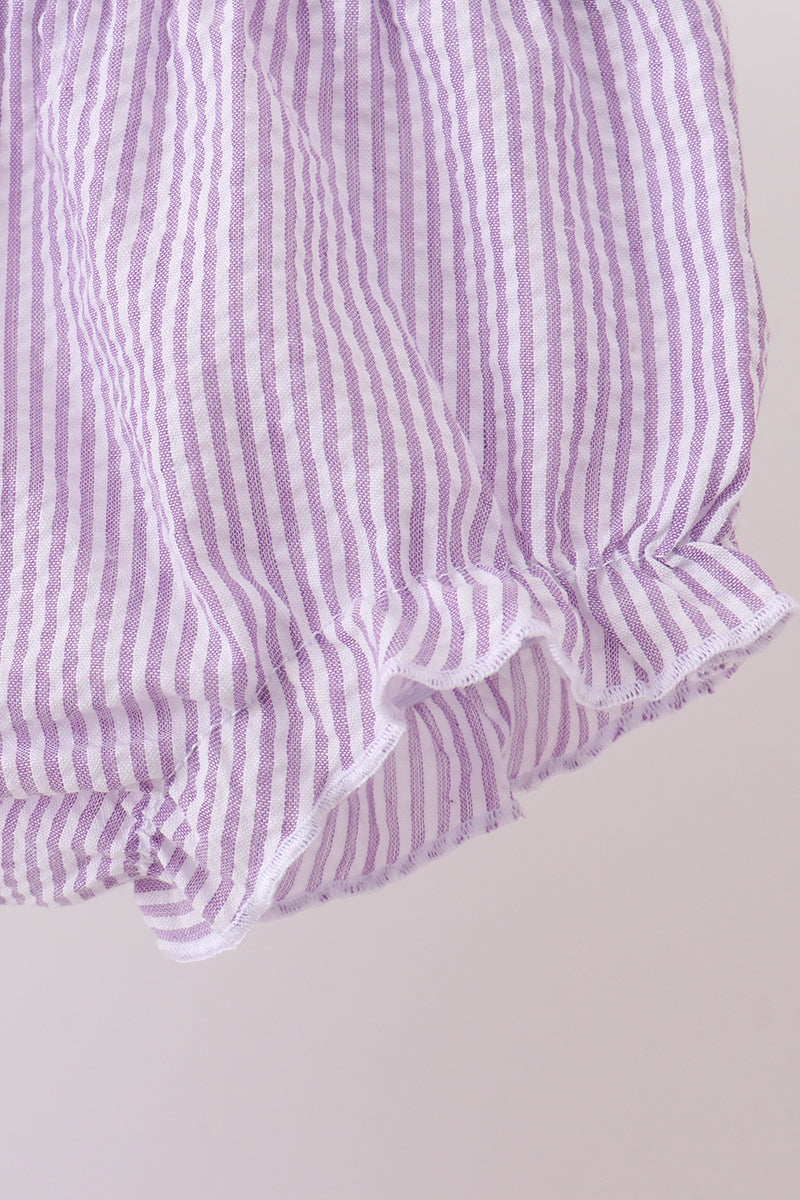 Purple seersucker butterfly embroidery bloomer set - Aaria Tees Aaria Tees