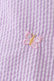 Purple seersucker butterfly embroidery bloomer set - Aaria Tees Aaria Tees