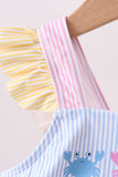 Colorblock crab embroidery ruffle 2pc swimsuit - Aaria Tees Aaria Tees