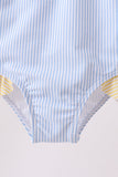 Colorblock crab embroidery ruffle swimsuit - Aaria Tees Aaria Tees