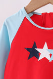 Red star embroidery ruffle rashguard - Aaria Tees Aaria Tees