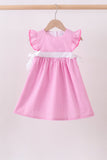 Pink bow gingham ruffle dress - Aaria Tees Aaria Tees