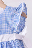 Blue bow gingham ruffle dress - Aaria Tees Aaria Tees