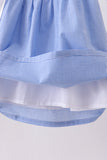Blue bow gingham ruffle dress - Aaria Tees Aaria Tees