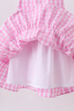 Pink gingham ruffle tiered dress - Aaria Tees Aaria Tees