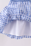 Blue gingham ruffle tiered dress - Aaria Tees Aaria Tees