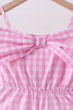 Pink bow gingham jumpsuit - Aaria Tees Aaria Tees