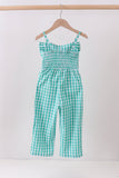 Green bow gingham jumpsuit - Aaria Tees Aaria Tees