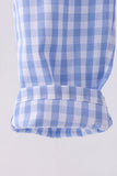 Blue bow gingham jumpsuit - Aaria Tees Aaria Tees