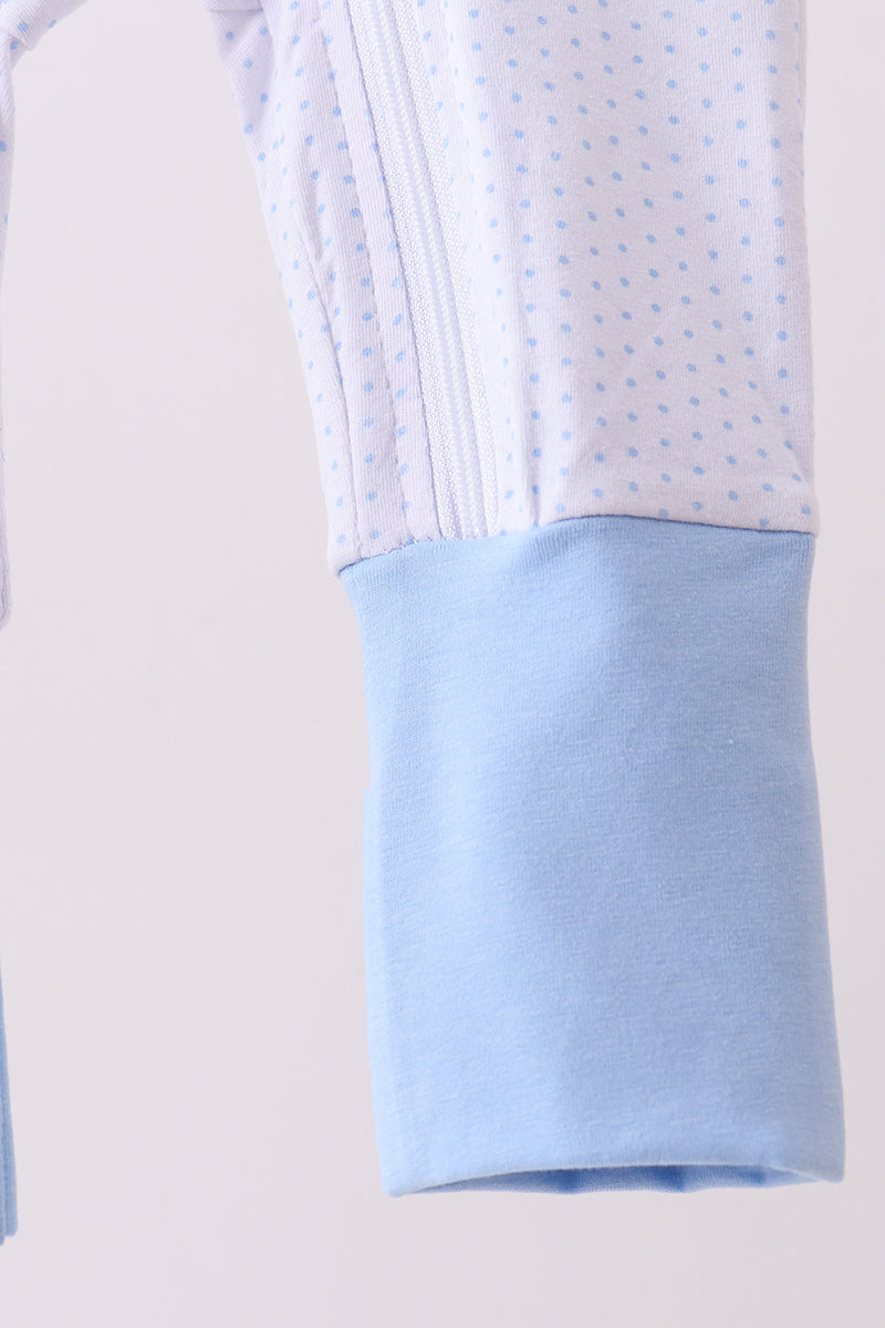 Blue dot horse embroidery romper - Aaria Tees Aaria Tees