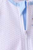 Blue dot horse embroidery romper - Aaria Tees Aaria Tees