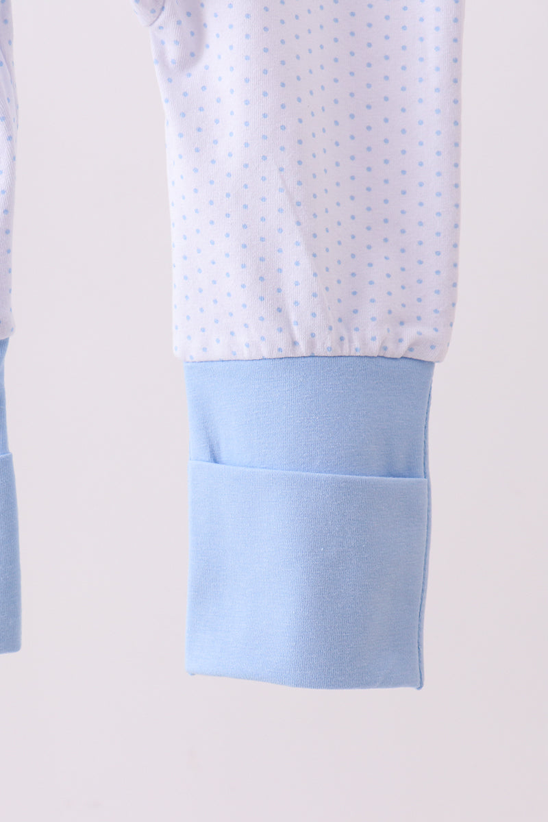Blue dot horse embroidery romper - Aaria Tees Aaria Tees