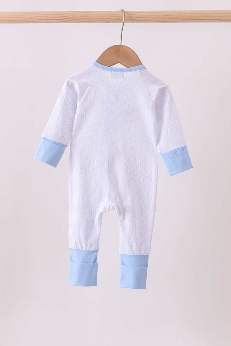 Blue dot horse embroidery romper - Aaria Tees Aaria Tees