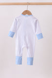 Blue dot horse embroidery romper - Aaria Tees Aaria Tees