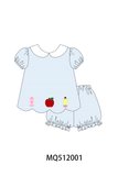 Blue Apple pencil Embroidery Bloomer Set Aaria Tees