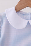 Blue School Applique Dress Aaria Tees