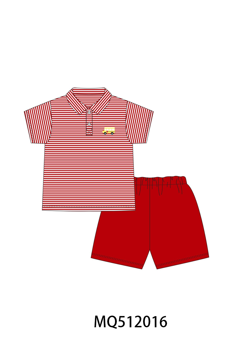 Red School bus Polo Set