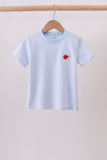 Blue Apple Pencil Pocket Top Aaria Tees