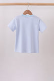 Blue Apple Pencil Pocket Top Aaria Tees