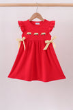 Red School bus Bow Dress Aaria Tees