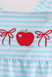 Blue Apple Embroidery Gingham Bubble Aaria Tees