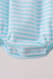 Blue Apple Embroidery Gingham Bubble Aaria Tees