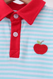 Bow Collar Apple Embroidery Dress Aaria Tees