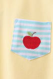 Yellow Apple Embroidery Pocket Set - Aaria Tees Aaria Tees