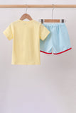 Yellow Apple Embroidery Pocket Set - Aaria Tees Aaria Tees