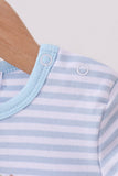 Blue Apple Pencil Embroidery Romper Aaria Tees