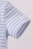 Blue Apple Pencil Embroidery Romper Aaria Tees