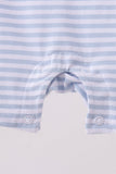 Blue Apple Pencil Embroidery Romper Aaria Tees