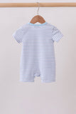 Blue Apple Pencil Embroidery Romper Aaria Tees