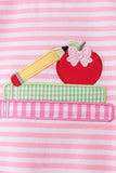 Pink Apple Pencil Embroidery Bubble Aaria Tees