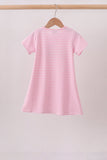 Pink Apple Pencil Embroidery Dress Aaria Tees