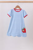Blue Apple Scalloped Dress Aaria Tees