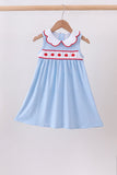 Blue Apple Smocked Dress Aaria Tees
