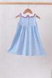 Blue Apple Smocked Dress Aaria Tees