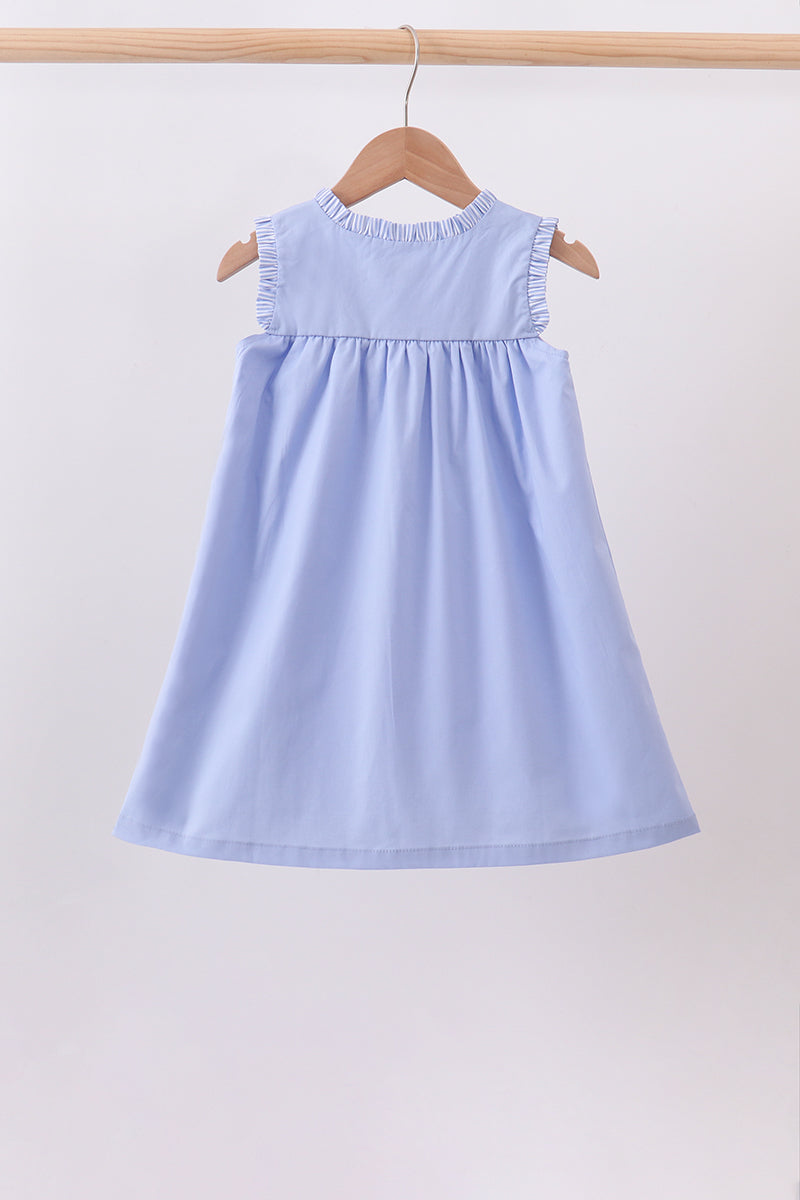 Blue Sailboat Embroidered Dress - Aaria Tees Aaria Tees