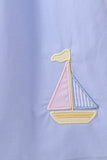 Blue Sailboat Embroidered Dress - Aaria Tees Aaria Tees