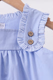 Blue Sailboat Embroidered Dress - Aaria Tees Aaria Tees