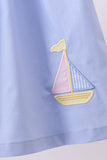 Blue Sailboat Embroidered Bloomer Set - Aaria Tees Aaria Tees