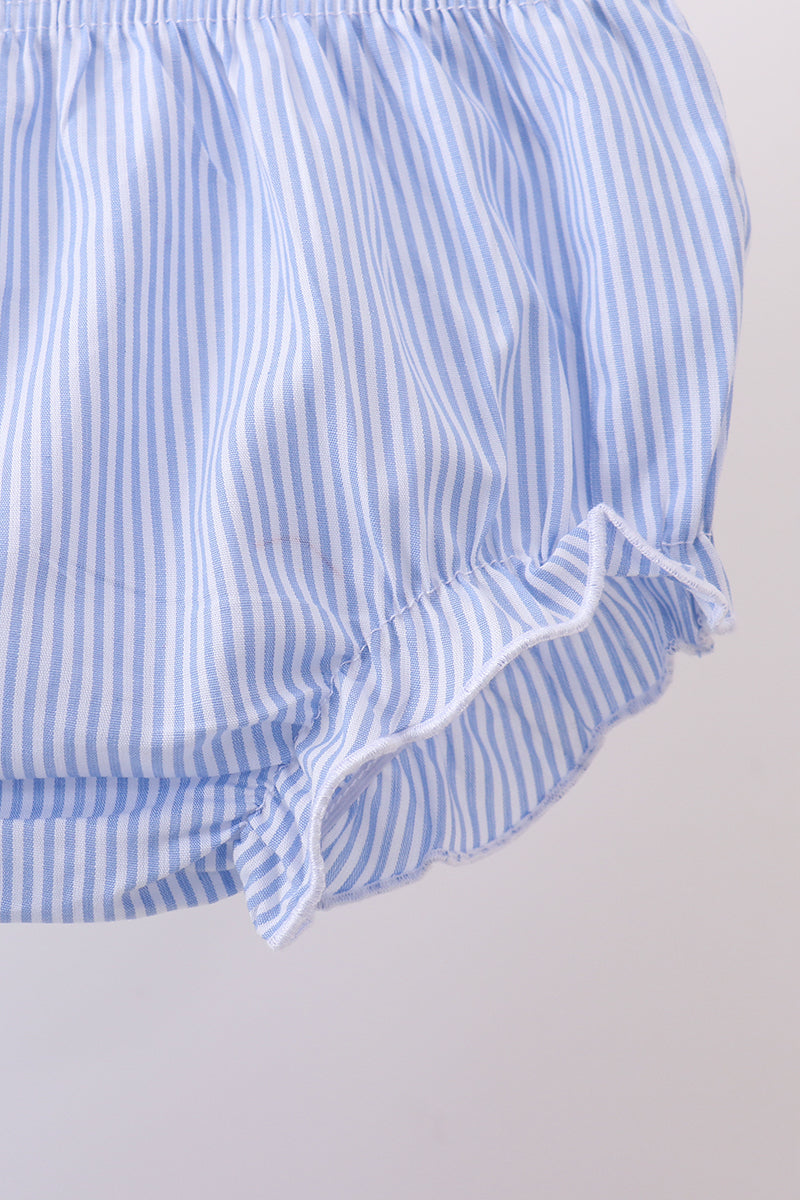 Blue Sailboat Embroidered Bloomer Set - Aaria Tees Aaria Tees