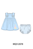 Blue Sailboat Embroidered Bloomer Set Aaria Tees