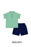 Green Stripe Polo Set Aaria Tees