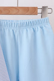 Blue stripe puppy embroidery pants set - Aaria Tees Aaria Tees