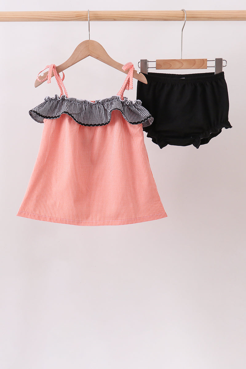 Orange Jack-O-Lantern Bloomer Set - Aaria Tees Aaria Tees