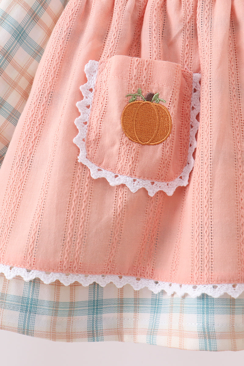 Pumpkin Jacquard embroidery plaid bloomer set - Aaria Tees Aaria Tees